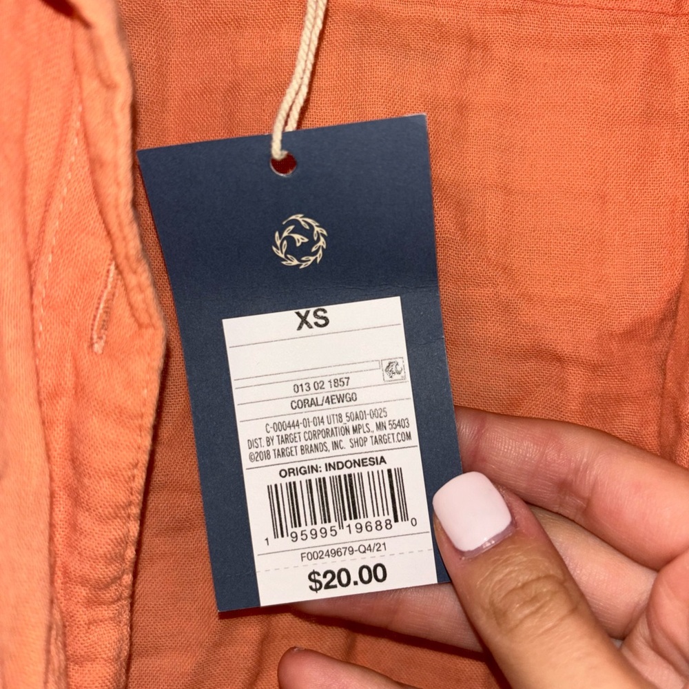 Target peach button up - Picture 3 of 4